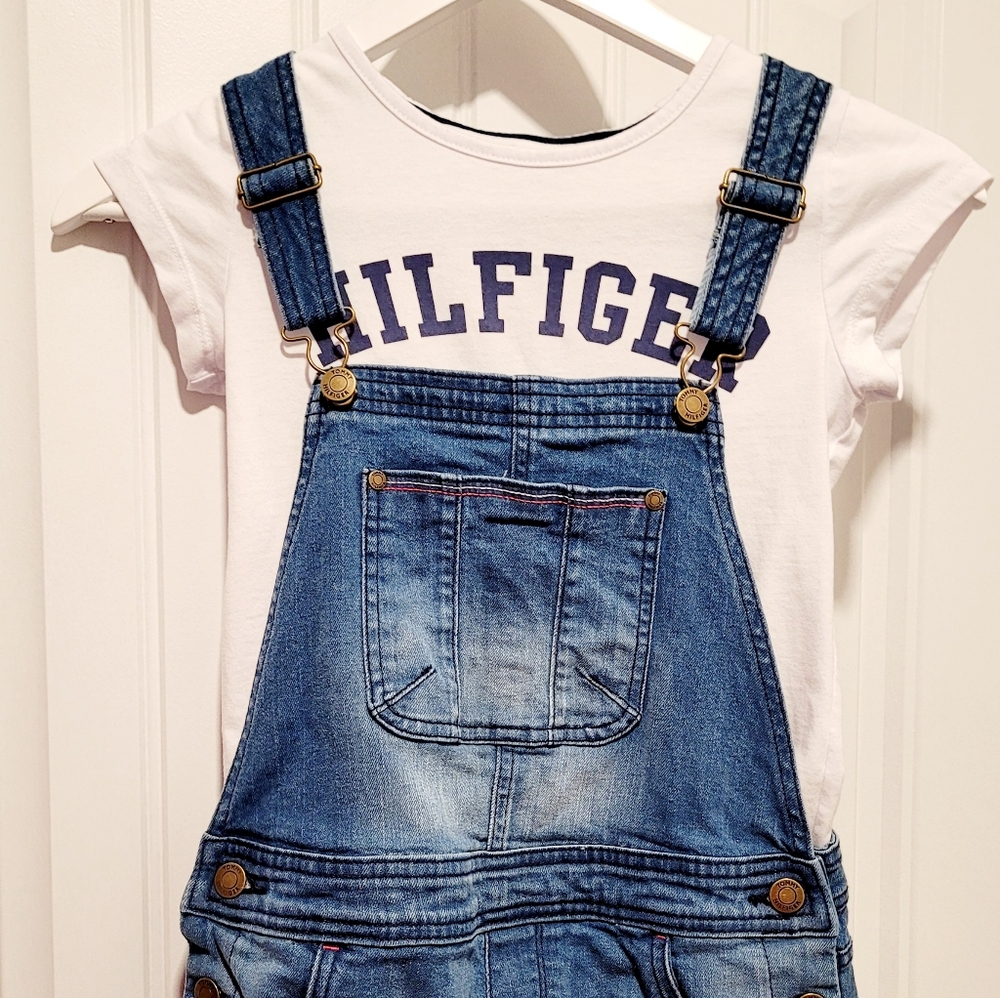 GIRLS TOMMY HILFIGER SHORTALL SET